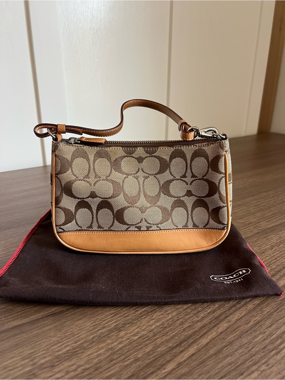 Coach Vintage Y2K Demi Shoulder Bag in Signature Canvas and Tan Leather